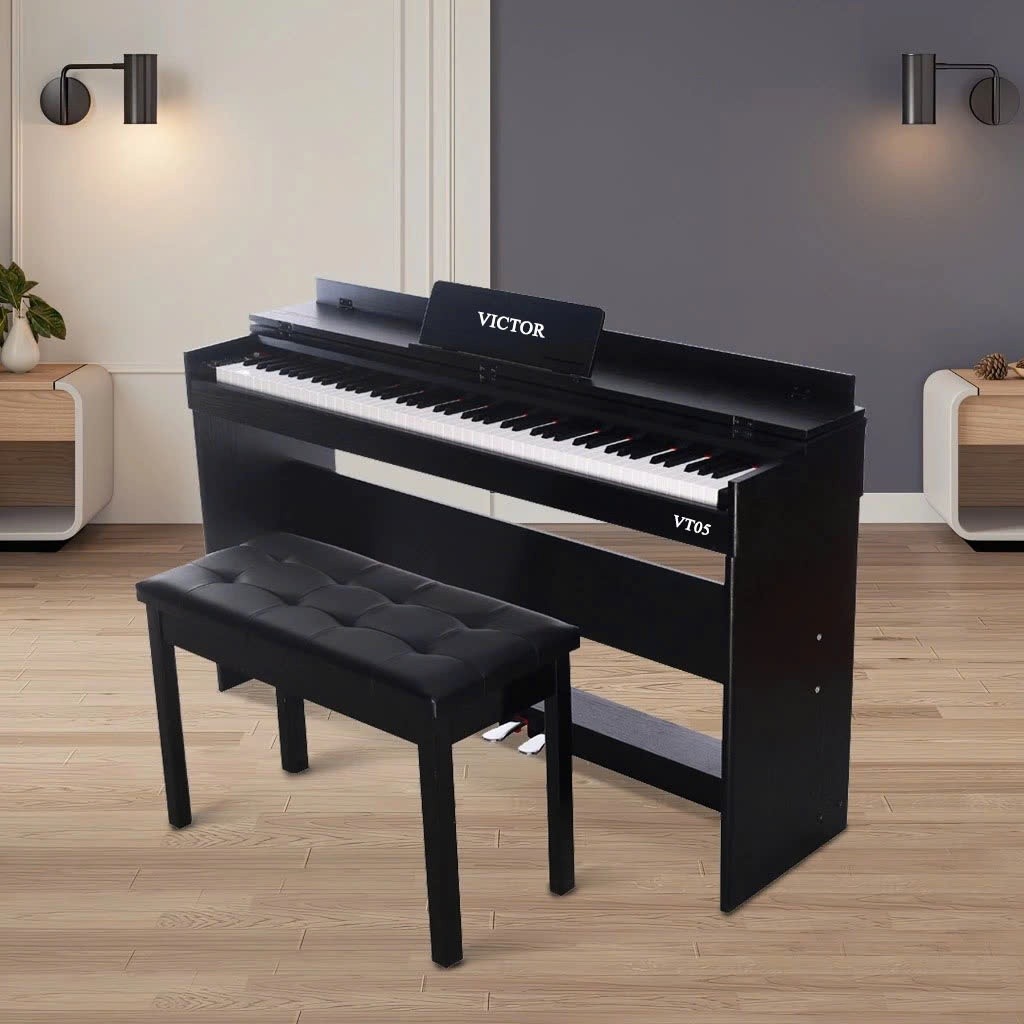 ĐÀN PIANO VICTOR VT05 FULL PHỤ KIỆN - Phiên bản 2025 Sang Trọng - Có Nắp Đậy  [QUÀ TẶNG KHỦNG]