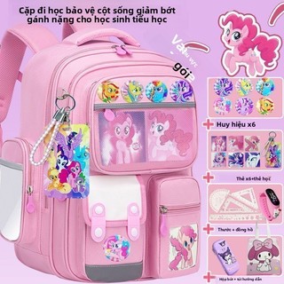 Balo học sinh tiểu học My Little Pony - chống gù nhẹ vai nhiều ngăn tiện lợi kèm quà tặng