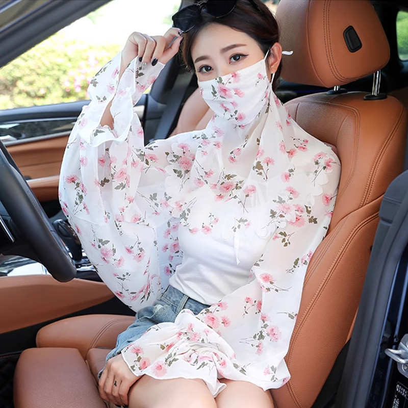 Khăn choàng chống nắng ren - UV 99%, Thiết kế thanh lịch, nhẹ nhàng, Breathable,  Đi Xe, Du Lịch,