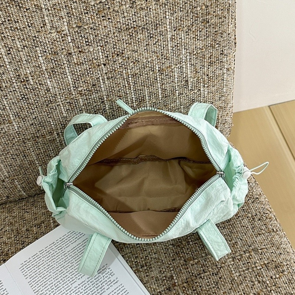 Túi đeo vai GUSTAVA, Túi xách nữ Nylon siêu nhẹ, Nơ màu trơn Túi Tote du lịch dung tích lớn