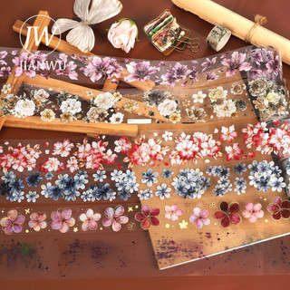 JIANWU 600cm Vintage Hoa Khói Phong Cảnh Chất Liệu Cắt Băng PET Sáng Tạo DIY Tạp Chí Sổ Lưu Niệm Văn Phòng Phẩm