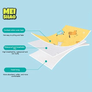 MeiShao Tã Cho Bé Váy Chống Thấm Nước Cho Trẻ Sơ Sinh Chống Rò Rỉ Nước Tiểu Tập Quần Vải Tã Trẻ Em Ngủ Ngủ Ngủ Bô Đồ Tập Luyện