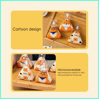Túi Bọc Bóng Cơm Túi Sushi Tam Giác 50 Tờ Miếng Dán Hoạt Hình An Toàn Cho Lò Vi Sóng Bọc Bóng Cơm Cho antirtvn