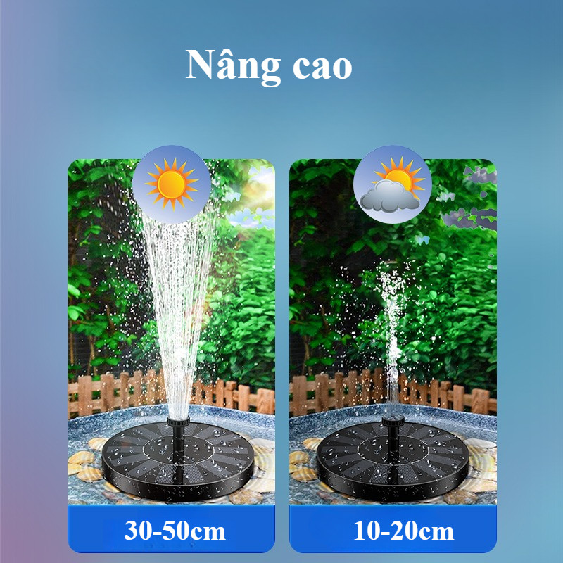 ⛲【NĂNG LƯỢNG MẶT TRỜI】Máy Bơm Phun Nước 4 Đầu, Cho Ao & Vườn & Bể Cá, Tiết Kiệm Điện