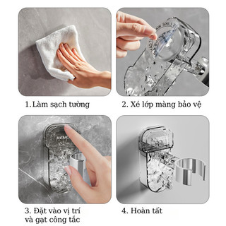 Giá Đỡ Máy Sấy Tóc Gắn Tường Không Cần Khoan Kẹp Kim Loại Chắc Chắn Phù Hợp Mọi Loại Tường