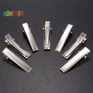 < Honeyba > 50 Kẹp Tóc Kim Loại Phẳng Bạc Thời Trang Prong Kẹp Tóc Bằng Kim Loại Kẹp Tóc