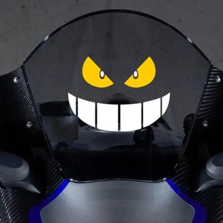 OKCATZONE Xe Máy Dán Mắt Quỷ Mũ Bảo Hiểm Fairing Phía Sau Cửa Sổ Trang Trí Decal Phản Quang Điện Dán S M L B2R9