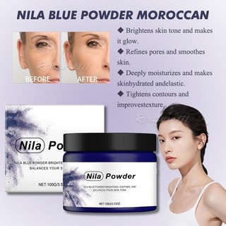 Bột màu xanh Nila Ma-rốc Ma-rốc Ma-rốc Bột 100g Mặt nạ hàng ngày Giảm thiểu lỗ chân lông Làm săn chắc Bột giặt fotvn