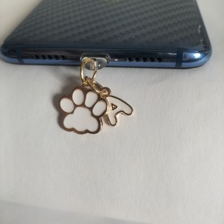 One Cat Paw Letter Phone Dust Plug, Bear Claw Feet Mặt dây chuyền Phụ kiện thời trang sáng tạo, Vỏ bụi cổng sạc di động để trang trí điện thoại DIY, Quà tặng ngày lễ, Quà tặng sinh nhật