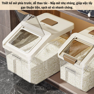 Hộp Đựng Gạo 5kg/10kg – Thiết Kế Hiện Đại, Nắp Đậy Chắc Chắn, Bảo Quản Gạo – Đậu – Bột Gọn Gàng