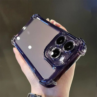 Ốp lưng trong suốt chống sốc sang trọng cho iPhone 16 15 14 13 12 11 Pro Max X XR XS Max 7 8 Plus Vỏ bảo vệ ống kính máy ảnh trong suốt T05