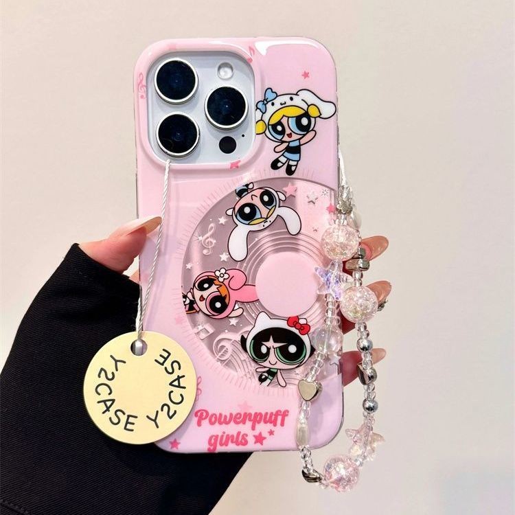 【✨Spot】[Vỏ điện thoại + vòng tay Powerpuff Girls] Apple 16promax / iPhone15pro / 14plus, chống sốc