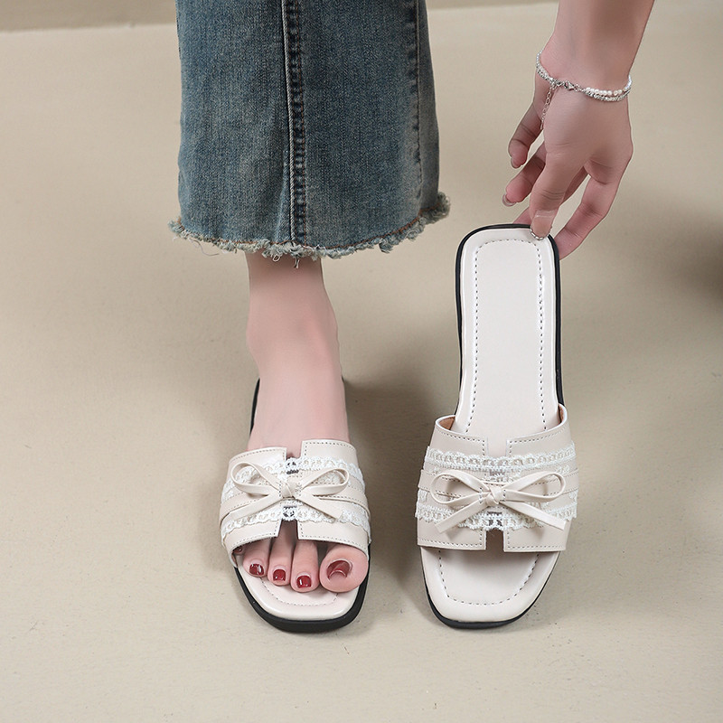 Atikota Nữ Sandal Thời Trang Tinh Tế Nơ Trang Trí Đa Năng Thoải Mái Nhẹ Dép Thường Ngày