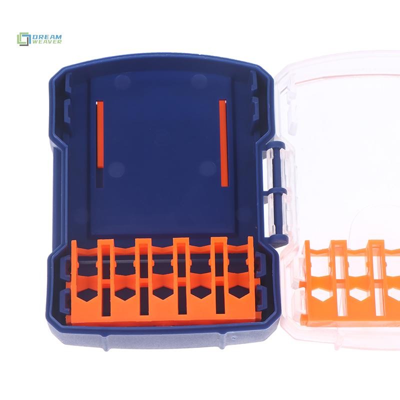 [Dream] Hộp đựng mũi khoan Hộp đựng mũi khoan lục giác 6.35mm di động 5 kích cỡ Giá đỡ có thể tháo rời PVC chịu nước Bảo quản có thể treo mới