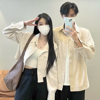 Đồ đôi nam nữ áo khoác cardigan đơn sắc mùa xuân thu công sở 2025
