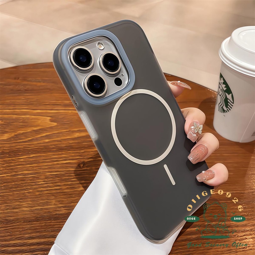 Ốp điện thoại từ tính dạng lỏng chống rơi màu iphone16 Pro Max 15 14 cho vỏ iPhone Vỏ mềm silicon TPU chống sốc