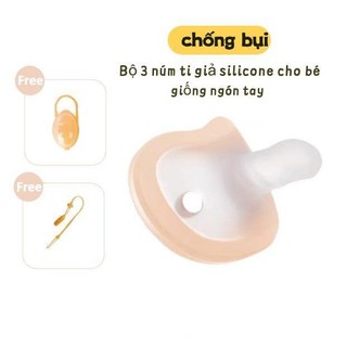 [SUFO] Bộ 3 món ty silicone siêu mềm, kháng bụi, thiết kế giống ngón tay, kèm hộp và dây chống rơi