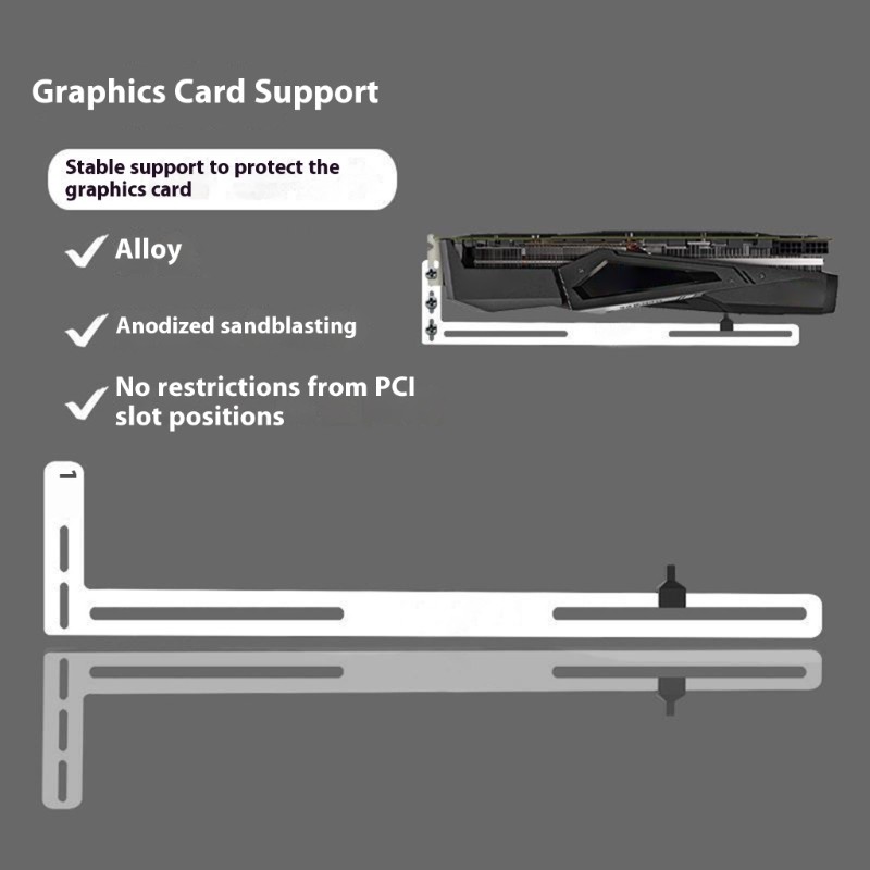 Fol Nhôm Card Đồ Họa Khung Hỗ Trợ GPU Nẹp Hình Chữ L Làm Mát Card Đồ Họa Giá Đỡ GPU Chân Đế Có Thể Điều Chỉnh Giá Đỡ