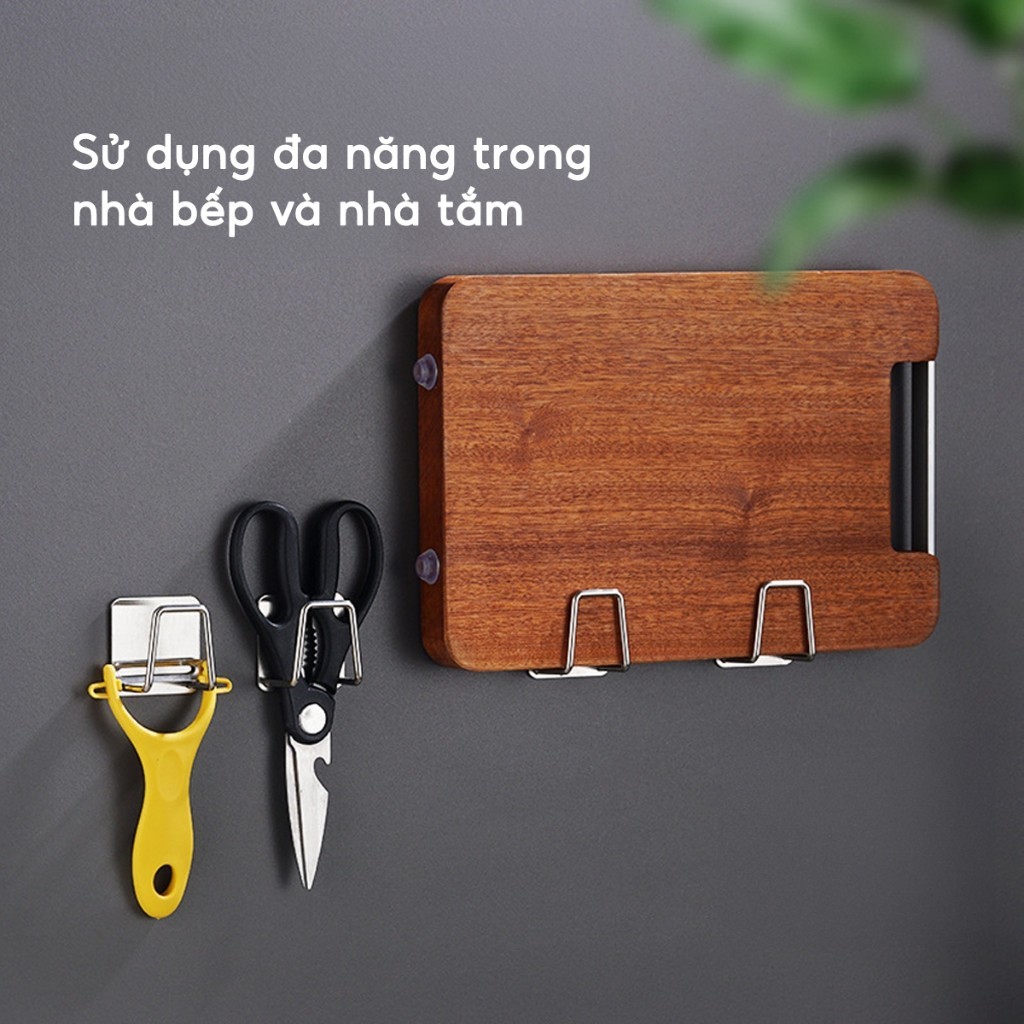 Móc Treo Miếng Rửa Chén Inox Móc Dán Tường Treo Đồ Chữ A Để Vung Thớt Dụng Cụ Bếp