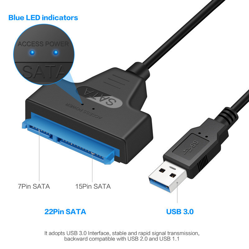 【24H】Cáp Chuyển Đổi SATA Sang USB Type C Tốc Độ 6Gbps, Gắn Ổ Cứng SSD 2.5 Inch, Hỗ Trợ Máy Tính Laptop