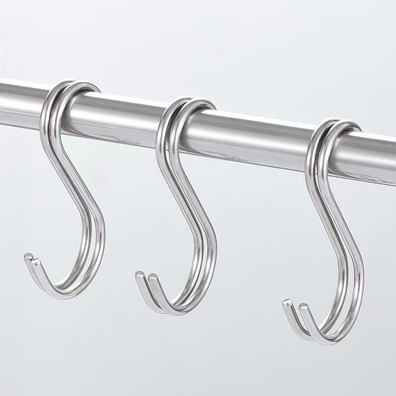2 Chiếc Móc Thép Không Gỉ Hình Chữ S Móc Nhà Bếp Đầu Bóng Thép Hình Chữ S Móc Lớn Thép Không Gỉ S-Hook Schoolbag S-
