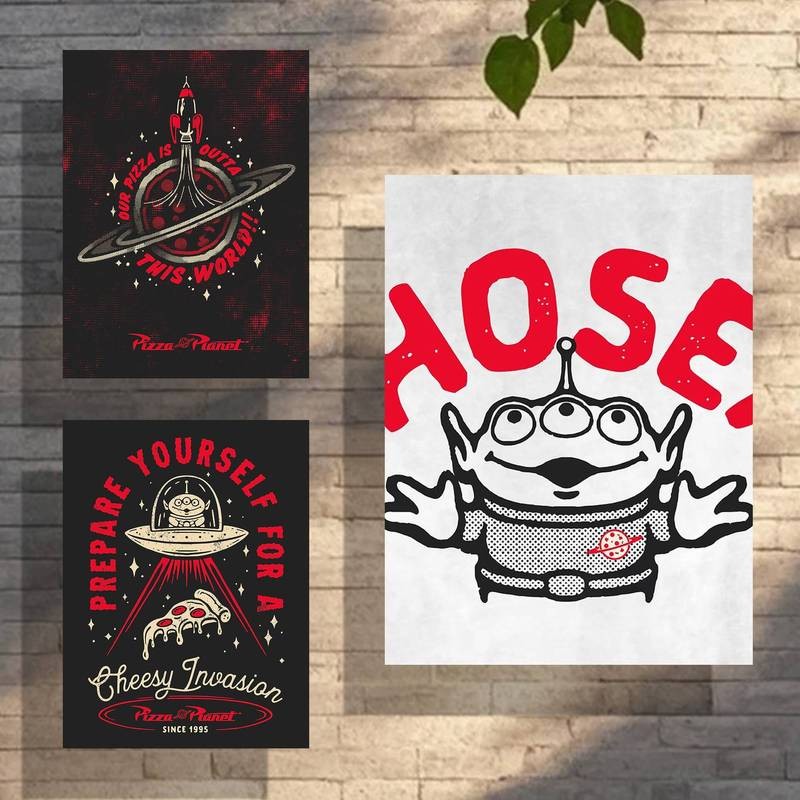 Tranh Canvas Câu Chuyện Đồ Chơi Pizza Hành Tinh Phiêu Lưu Trang Trí Tường Nhà Poster Canvas