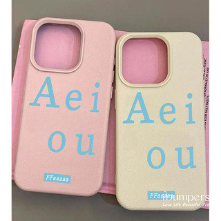 ibumpers Ốp Điện Thoại iPhone Đơn Giản Hàn Quốc Aei ou Họa Tiết Chữ Cái Cho IPhone 16 15 14 12 13 11 Pro Max IP 7 8 Plus X XS XR Ốp Lưng Mỏng Silicon Mềm Da Họa Tiết