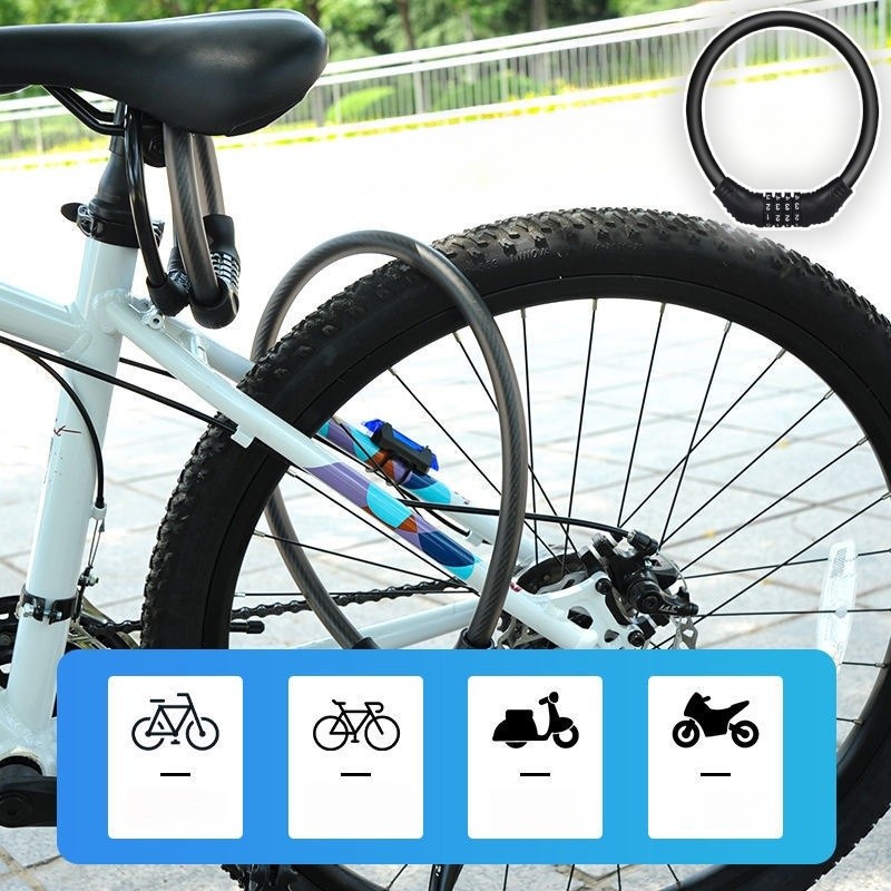 40/60cm Khóa Xe đạp Dây Cáp 5 Số,Khóa mã chống trộm xe đạp,đổi Mật Khẩu Chống Trộm Hiệu Quả