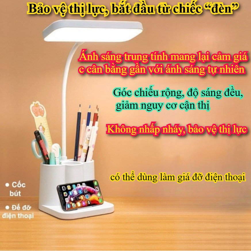 Đèn Học Để Bàn Tích Điện Có Nút Cảm Ứng Kèm 3 Chế Độ Ánh Sáng Phù Hợp Bảo Vệ Mắt [ HÀNG CAO CẤP ]led