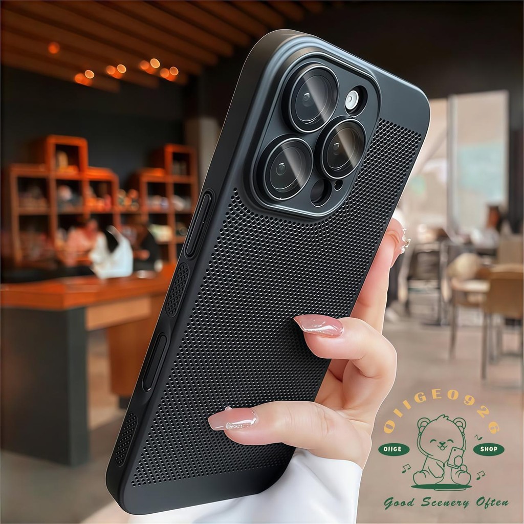 Vỏ lưới tản nhiệt siêu mỏng Vỏ điện thoại iphone16 Pro Max 15 14 13 12 11 vỏ cho vỏ iPhone PC Vỏ cứng chống sốc