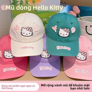 Mũ lưỡi trai trẻ em Hello Kitty Sanrio – 3D dễ thương, che nắng, dây tăng giảm