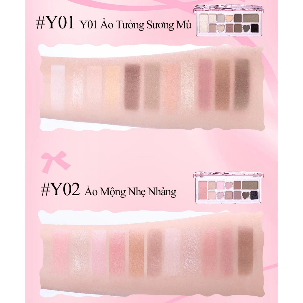 Bảng Phấn Mắt VEECCI 11 Ô Ballet Trái Tim Chất Phấn Mịn, Bám Màu Lâu Trôi 9.3g