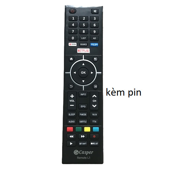 tay điều khiển remote từ xa tivi casper LCD/LED chính hãng-kèm pin