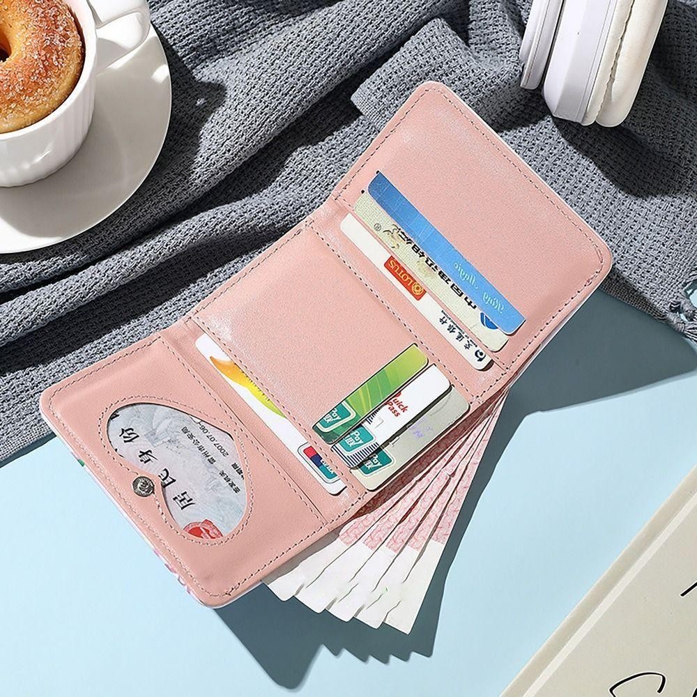[Vận chuyển nhanh] Ví đựng tiền xu SIMPLEAID, Thẻ tín dụng cho chó con dễ thương phong cách INS Holoder, Túi đựng tiền ví 3 lần bằng da PU Mini dành cho bé gái Quà tặng học sinh