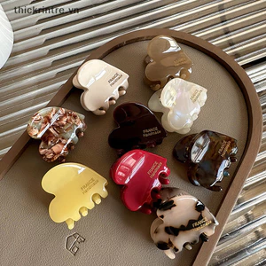 THI Sáng Tạo Trái Tim Thời Trang Nhỏ Vuốt Tóc Acetate Dành Cho Nữ Bé Gái Hình Trái Tim Dễ Thương Kẹp Tóc Phụ Kiện Tóc Quà Tặng VN