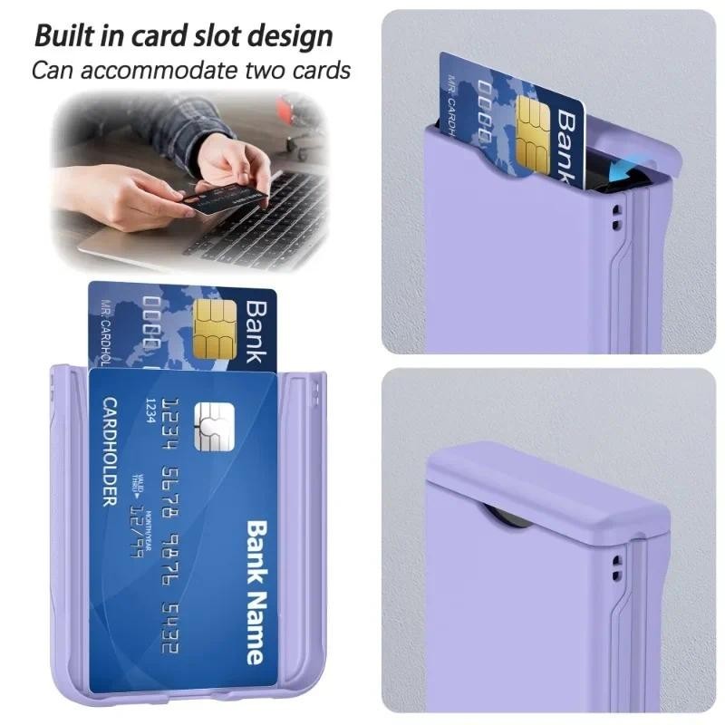Bản lề đầy đủ bằng nhựa có ngăn đựng thẻ Vỏ điện thoại cho Samsung Galaxy Z Flip 6 5 4 3Flip6 Flip5 Flip4 Flip3 5G Vỏ chống sốc