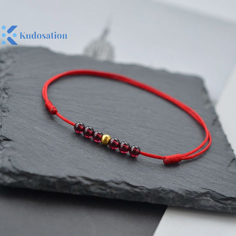 Vòng Tay Dây Kudosation Dành Cho Nữ, Tay Dây Đỏ Vòng Tay Cô Gái Sinh Nhật Tình Bạn Quà Tặng May Mắn Trang Sức Đỏ Đen