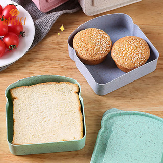 [Wusisi] Hộp đựng bánh mì nướng ăn trưa Hộp đựng bánh Sandwich nhiều màu dung tích lớn Công nhân văn phòng Hộp đựng Bento bằng nhựa Dễ dàng làm sạch Nhẹ Di động MỚI