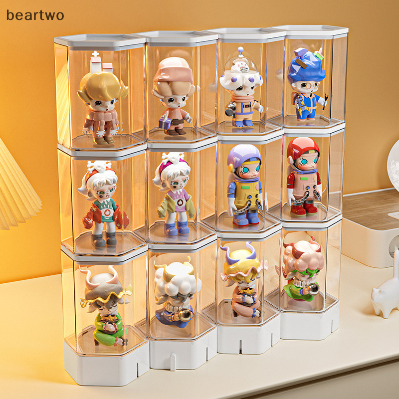 < Beartwo > Hộp Mù Hộp Bảo Quản Hình Hoạt Hình Hộp Trưng Bày Mô Hình Làm Bằng Tay Giá Để Đồ Trong Suốt Chống Bụi Giá Đỡ Hiển Thị Đẹp