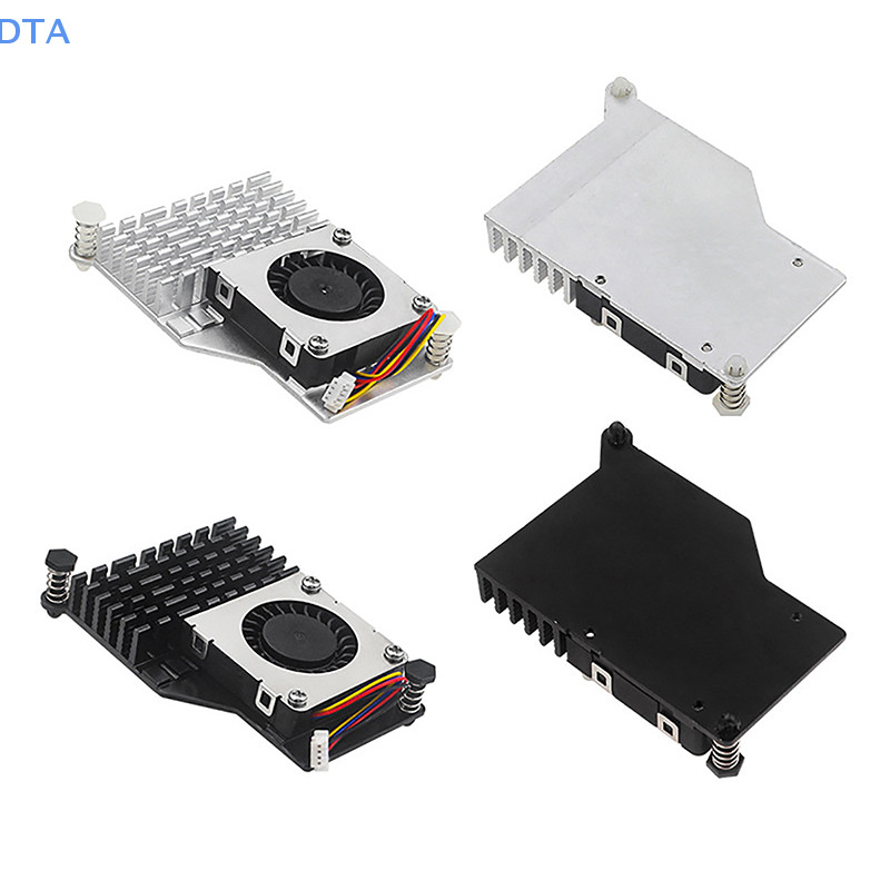 DTA PWM Quạt Có Thể Điều Chỉnh Tốc Độ Đen Bạc Xanh Tản Nhiệt Làm Mát Cho Raspberry Pi 5 Nhôm Hoạt Động Tản Nhiệt PO
