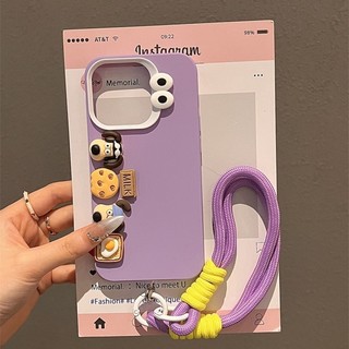 [Chất lượng cao] Ốp điện thoại cảm giác da mắt ba chiều màu tím cho iPhone15 14 13 12 11 Pro MAX IXS MAX XR XS Bảo vệ camera chống sốc Ốp lưng silicon mềm