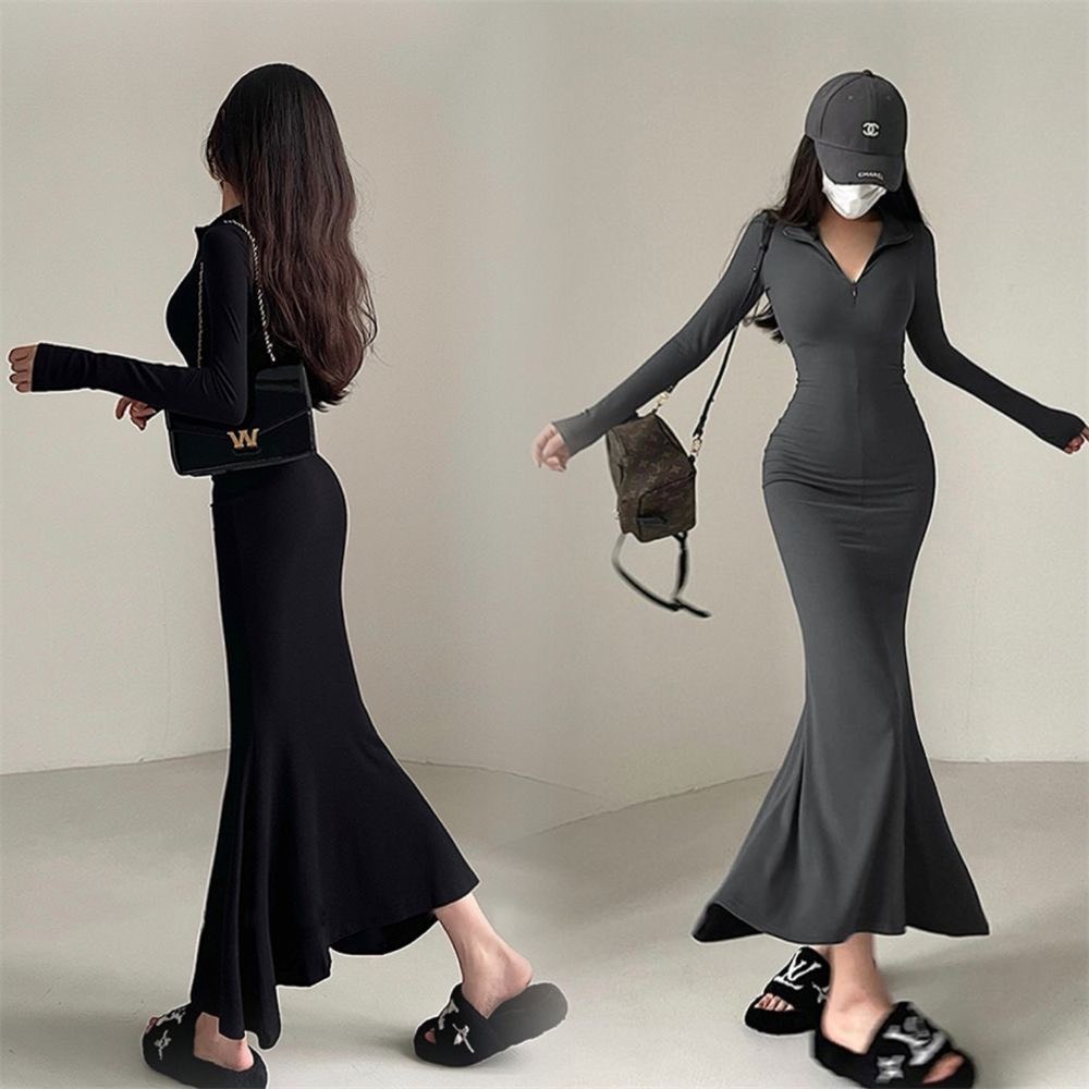 Đầm váy nữ ôm body dáng dài liền thân thiết kế đuôi cá sang chảnh thời trang Hàn hàng QCCC BA SP68