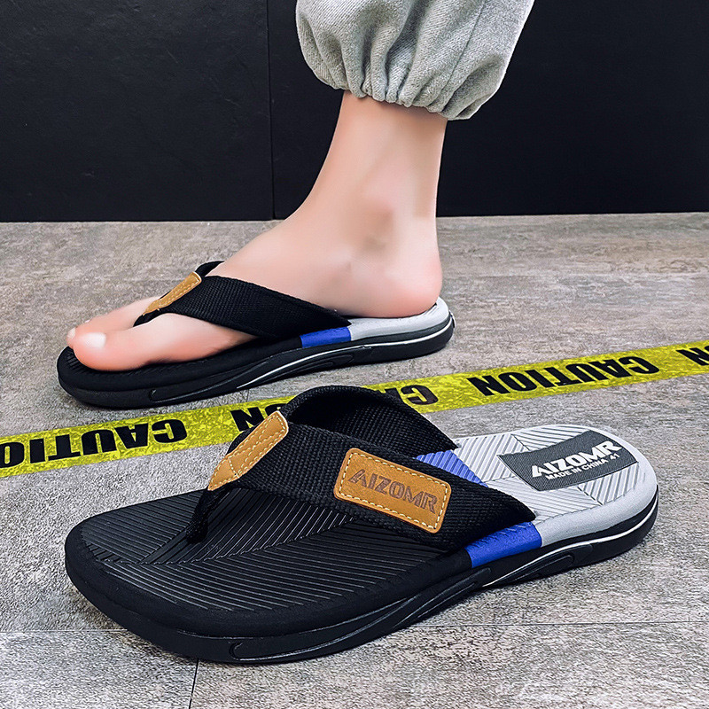 Chuanglong Xuyên Biên Giới EVA Nam Flip-Flops Mặc Ngoài Chống Trơn Trượt Khử Mùi Đi Biển Nam Hộ Gia Đình F