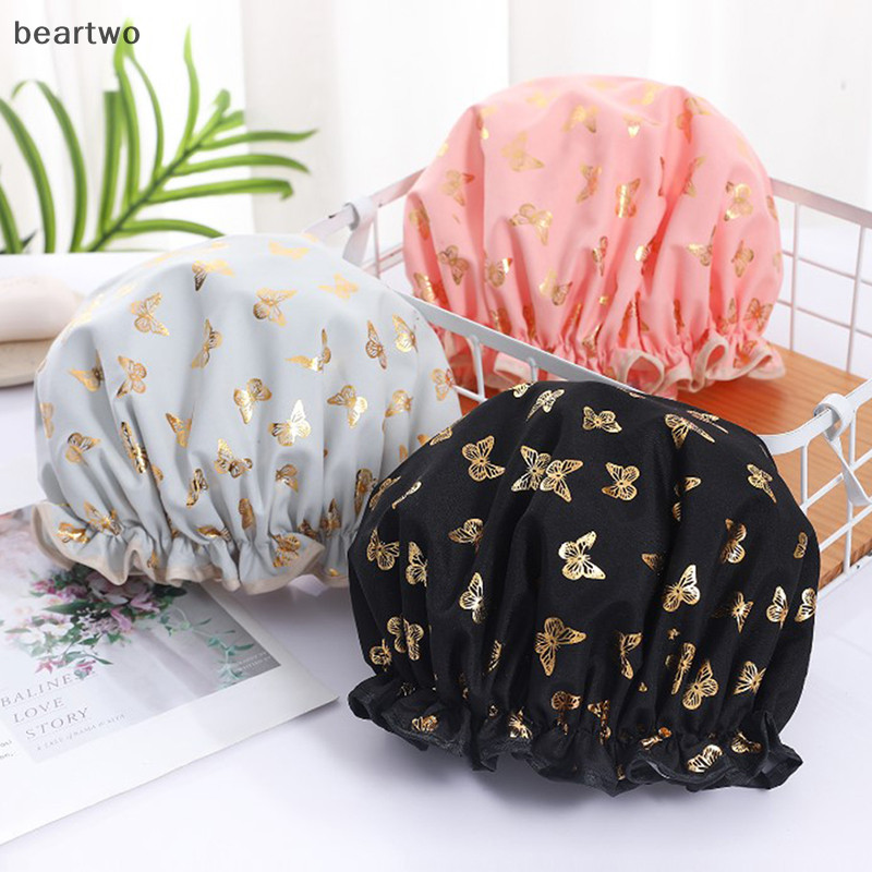< Beartwo > Vòi hoa sen chống thấm nước Đôi co giãn Dầu gội chống bụi và chống thấm nước Polyester Vỏ tóc dày Vòi hoa sen nữ đẹp