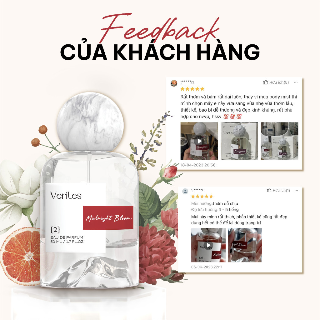 Ảnh Nước Hoa Nữ Verites Midnight Bloom Quyến rũ, Thanh Lịch, Trưởng thành 50ml 2
