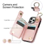 Tương Thích Cho IPhone 16 15 14 13 11 Pro Max Plus 12 Mini Ốp Lưng Ví Khe Cắm Thẻ Đứng Da Lật Khóa Đôi Túi Dây Kéo Vòng Giá Đỡ Bao