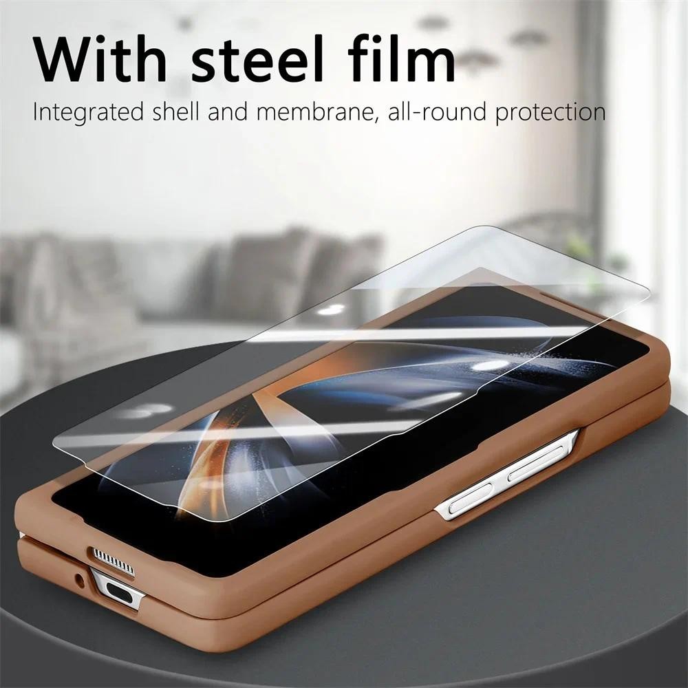 Ví đựng thẻ sợi Carbon 2 trong 1 có thể tháo rời cho Samsung Galaxy Z Fold 6 5 4 5G Vỏ điện thoại có vỏ bảo vệ màn hình