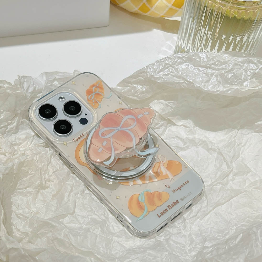 Ốp Lưng Cứng Tương Thích Với iPhone 12 12Pro 12ProMax 13 13Pro 13ProMax 14 14Pro 14ProMax 15 15Pro 15ProMax 16 16Pro 16ProMax 17 Pro Vỏ Nam Châm Họa Tiết Bánh Mì Nước Mặn