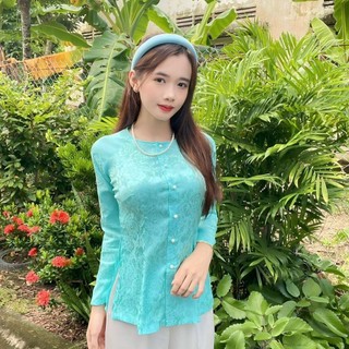 Bà ba gấm quần trắng, đồ bộ bà ba miền tây Áo Top Nữ