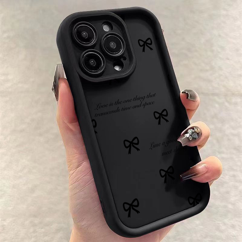 Vỏ Tương Thích Cho Realme C63 C65 C67 Note 60 50 C53 C55 C35 C51 C15 5i C21Y C11 C25 C25Y C20 5S C20A C17 C33 C30 9i 8 8i 6i 5 7i C31 C21 Vỏ Silicon Mềm Mờ Nơ Tiếng Anh